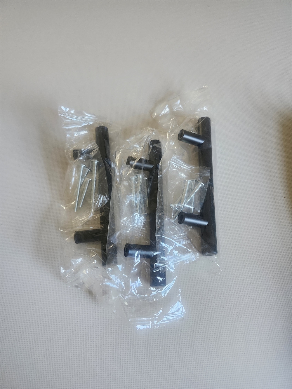 Lot of 3 Black T-Bar Cabinet Handles Pulls
